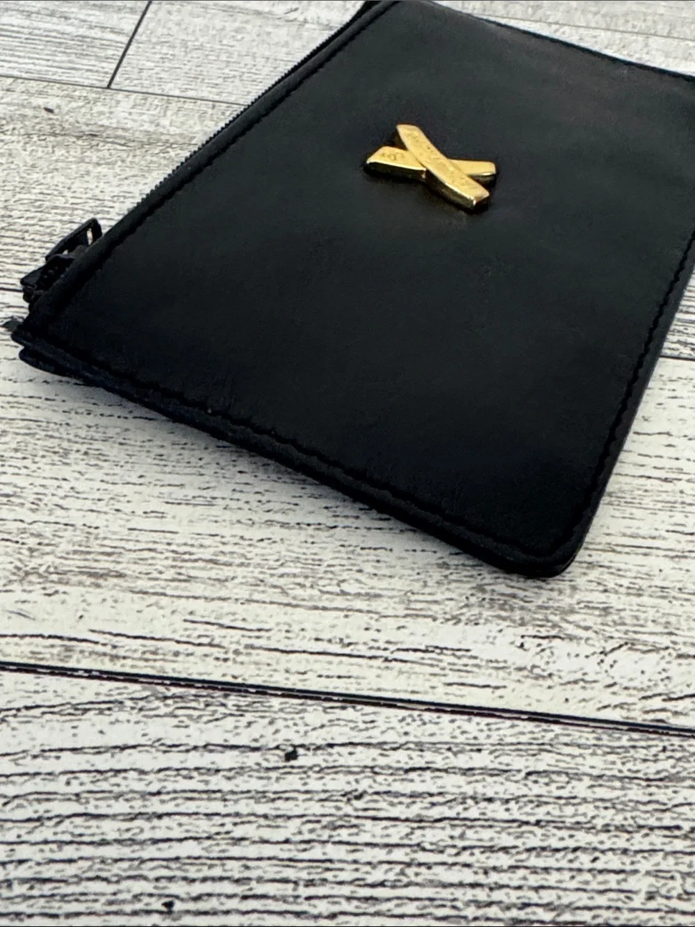 Paloma Picasso Vintage Black Leather Coin Wallet/Pouch